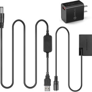 Adaptador de Corriente RONFEN DR-E10 Dummy Battery LP-E10 USB-C PD para Cámaras Canon EOS