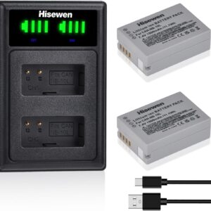 Kit 2 Baterías NB-10L 1500mAh + Cargador Dual USB LED para cámaras Canon PowerShot