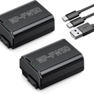 Batería NP-FW50 1500mAh (2-Pack) con carga USB-C para cámaras Sony